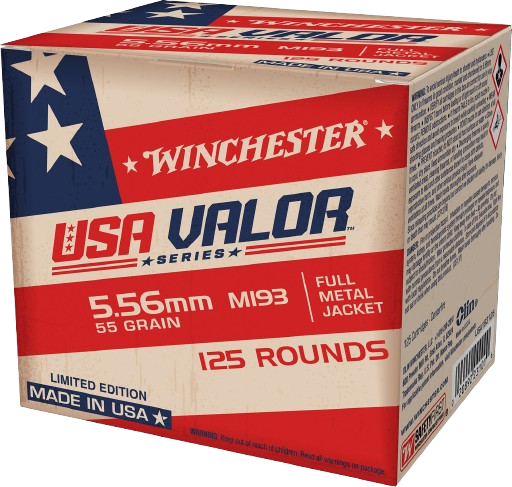 Winchester USA Valor 5.56 M193 55 Grain 125 rds