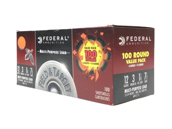 Federal 12 Gauge 2.75" 7.5 Shot 100 Rounds